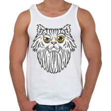 PRINTFASHION Szakállas macska - Férfi atléta - Fehér atléta, trikó