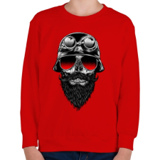PRINTFASHION Szakállas motoros - Gyerek pulóver - Piros gyerek pulóver, kardigán
