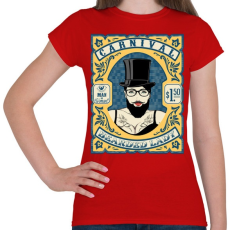 PRINTFASHION Szakállas nő - Női póló - Piros