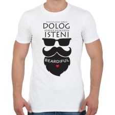 PRINTFASHION Szakállasnak lenni Isteni! - Férfi póló - Fehér férfi póló