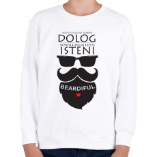 PRINTFASHION Szakállasnak lenni Isteni! - Gyerek pulóver - Fehér