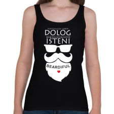 PRINTFASHION Szakállasnak lenni Isteni! - Női atléta - Fekete női trikó