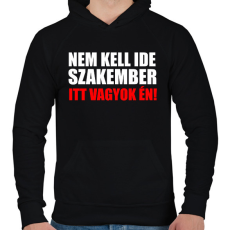 PRINTFASHION Szakember (3) - Férfi kapucnis pulóver - Fekete