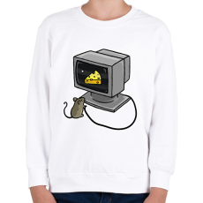 PRINTFASHION Számítógép egérrel - Gyerek pulóver - Fehér