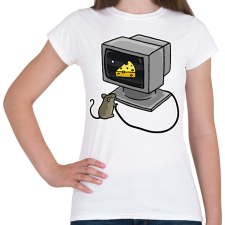 PRINTFASHION Számítógép egérrel - Női póló - Fehér női póló
