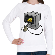 PRINTFASHION Számítógép egérrel - Női pulóver - Fehér