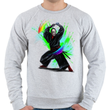 PRINTFASHION Szamuráj - Férfi pulóver - Sport szürke férfi pulóver, kardigán