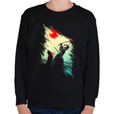 PRINTFASHION Szamuráj Finálé - Gyerek pulóver - Fekete gyerek pulóver, kardigán
