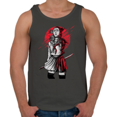 PRINTFASHION Szamuráj lány - Férfi atléta - Sötétszürke