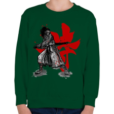PRINTFASHION Szamuráj szellem - Gyerek pulóver - Sötétzöld gyerek pulóver, kardigán