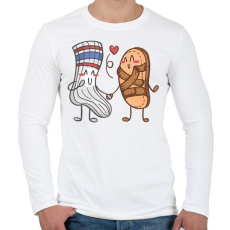 PRINTFASHION Szandál és zokni - Férfi hosszú ujjú póló - Fehér