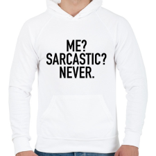 PRINTFASHION Szarkazmus - Férfi kapucnis pulóver - Fehér férfi pulóver, kardigán