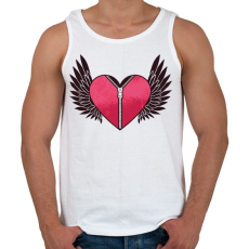 PRINTFASHION Szárnyas szív - Férfi atléta - Fehér