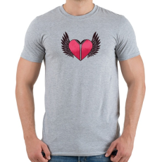 PRINTFASHION Szárnyas szív - Férfi póló - Sport szürke