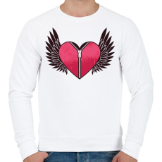 PRINTFASHION Szárnyas szív - Férfi pulóver - Fehér