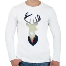 PRINTFASHION Szarvas absztrakt - Férfi hosszú ujjú póló - Fehér férfi póló