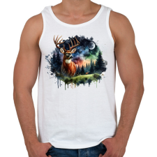 PRINTFASHION Szarvas - erdei naplemente - ajándék vadászoknak - Férfi atléta - Fehér atléta, trikó