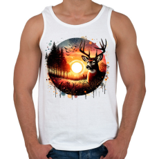 PRINTFASHION Szarvas - erdei naplemente - ajándék vadászoknak - Férfi atléta - Fehér