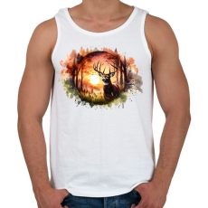 PRINTFASHION Szarvas - erdei naplemente - ajándék vadászoknak - Férfi atléta - Fehér