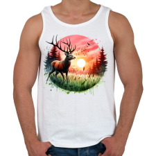PRINTFASHION Szarvas - erdei naplemente - ajándék vadászoknak - Férfi atléta - Fehér atléta, trikó