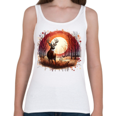 PRINTFASHION Szarvas - erdei naplemente - ajándék vadászoknak - Női atléta - Fehér