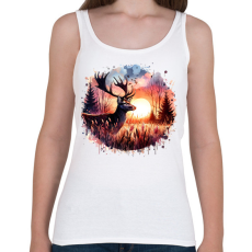 PRINTFASHION Szarvas - erdei naplemente - ajándék vadászoknak - Női atléta - Fehér