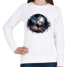 PRINTFASHION Szarvas - erdei naplemente - ajándék vadászoknak - Női pulóver - Fehér női pulóver, kardigán