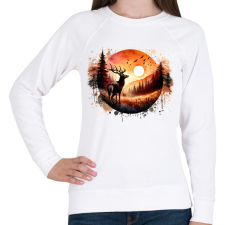 PRINTFASHION Szarvas - erdei naplemente - ajándék vadászoknak - Női pulóver - Fehér női pulóver, kardigán