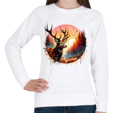 PRINTFASHION Szarvas - erdei naplemente - ajándék vadászoknak - Női pulóver - Fehér női pulóver, kardigán