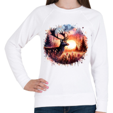 PRINTFASHION Szarvas - erdei naplemente - ajándék vadászoknak - Női pulóver - Fehér női pulóver, kardigán
