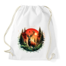 PRINTFASHION Szarvas - erdei naplemente - ajándék vadászoknak - Sportzsák, Tornazsák - Fehér tornazsák