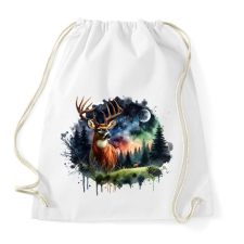 PRINTFASHION Szarvas - erdei naplemente - ajándék vadászoknak - Sportzsák, Tornazsák - Fehér tornazsák