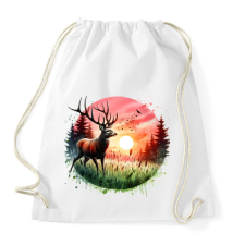 PRINTFASHION Szarvas - erdei naplemente - ajándék vadászoknak - Sportzsák, Tornazsák - Fehér tornazsák