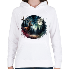 PRINTFASHION Szarvas - erdei telihold - ajándék vadászoknak - Női kapucnis pulóver - Fehér