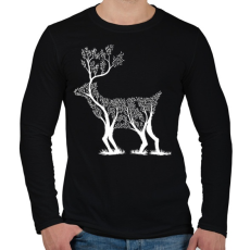 PRINTFASHION Szarvas fa - Férfi hosszú ujjú póló - Fekete