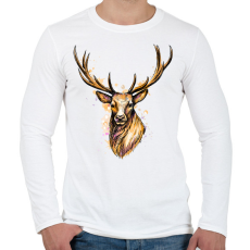 PRINTFASHION szarvas - Férfi hosszú ujjú póló - Fehér