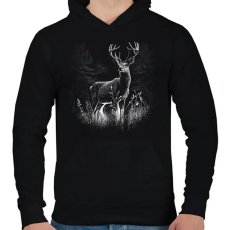 PRINTFASHION Szarvas - Férfi kapucnis pulóver - Fekete