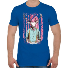 PRINTFASHION Szarvas - Férfi póló - Királykék férfi póló