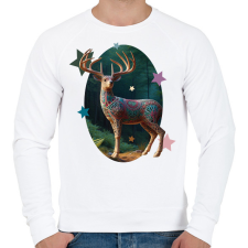 PRINTFASHION Szarvas - Férfi pulóver - Fehér férfi pulóver, kardigán