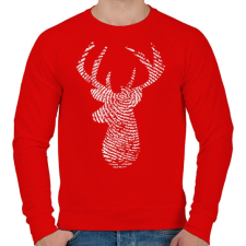 PRINTFASHION Szarvas - Férfi pulóver - Piros férfi pulóver, kardigán