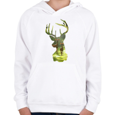 PRINTFASHION Szarvas - Gyerek kapucnis pulóver - Fehér gyerek pulóver, kardigán