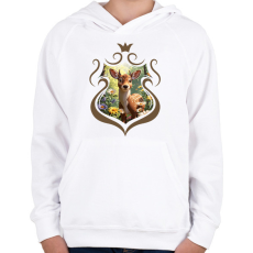 PRINTFASHION Szarvas - Gyerek kapucnis pulóver - Fehér
