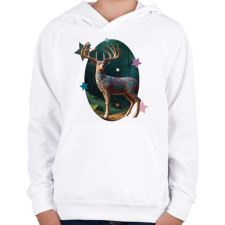 PRINTFASHION Szarvas - Gyerek kapucnis pulóver - Fehér gyerek pulóver, kardigán