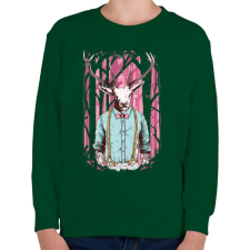 PRINTFASHION Szarvas - Gyerek pulóver - Sötétzöld gyerek pulóver, kardigán