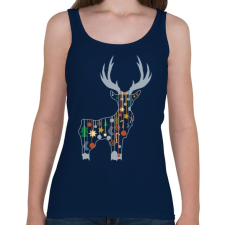 PRINTFASHION szarvas - Női atléta - Sötétkék női trikó