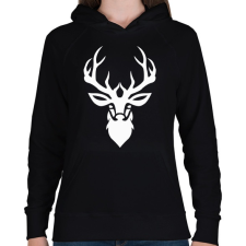 PRINTFASHION Szarvas - Női kapucnis pulóver - Fekete női pulóver, kardigán
