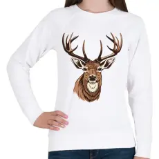 PRINTFASHION Szarvas  - Női pulóver - Fehér