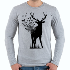 PRINTFASHION Szarvas pillangó - Férfi hosszú ujjú póló - Sport szürke férfi póló