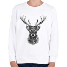 PRINTFASHION szarvas portré - Gyerek pulóver - Fehér