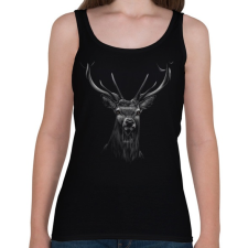 PRINTFASHION Szarvas portré - Női atléta - Fekete női trikó